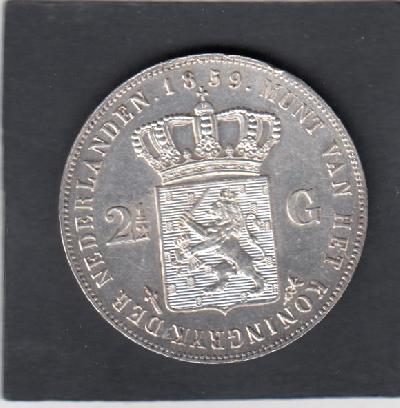 Beschrijving: 2 1/2 Gulden WILLEM III